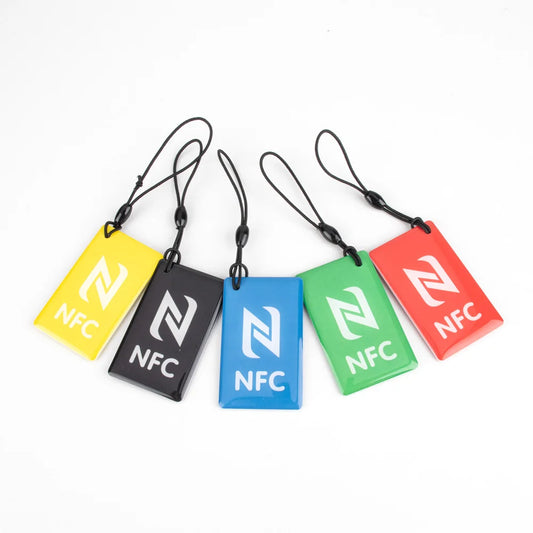 Étiquette de carte à puce rectangulaire Ntag213 CE, résine époxy, 13.56MHz, pack de 6 couleurs