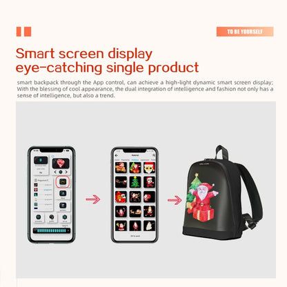 Sac à dos LED CRELANDER 30,48 cm – Écran programmable, sac à dos intelligent et tendance pour ordinateur portable, usage quotidien et déplacements