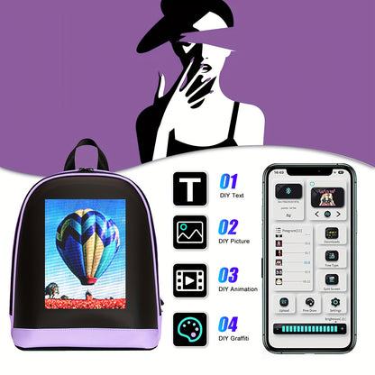 Sac à dos LED CRELANDER 30,48 cm – Écran programmable, sac à dos intelligent et tendance pour ordinateur portable, usage quotidien et déplacements