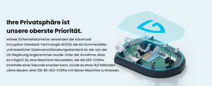 Caméra de surveillance extérieure WiFi ieGeek 2K PTZ – solaire, 360° couleur, détection humaine