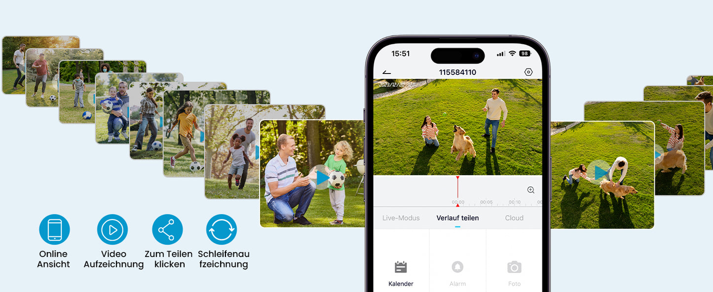 Caméra de surveillance extérieure WiFi ieGeek 2K PTZ – solaire, 360° couleur, détection humaine