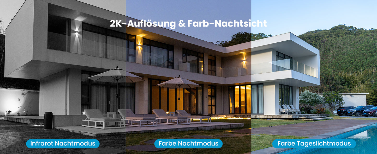 Caméra de surveillance extérieure WiFi ieGeek 2K PTZ – solaire, 360° couleur, détection humaine