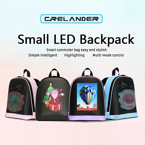 Sac à dos LED CRELANDER 30,48 cm – Écran programmable, sac à dos intelligent et tendance pour ordinateur portable, usage quotidien et déplacements