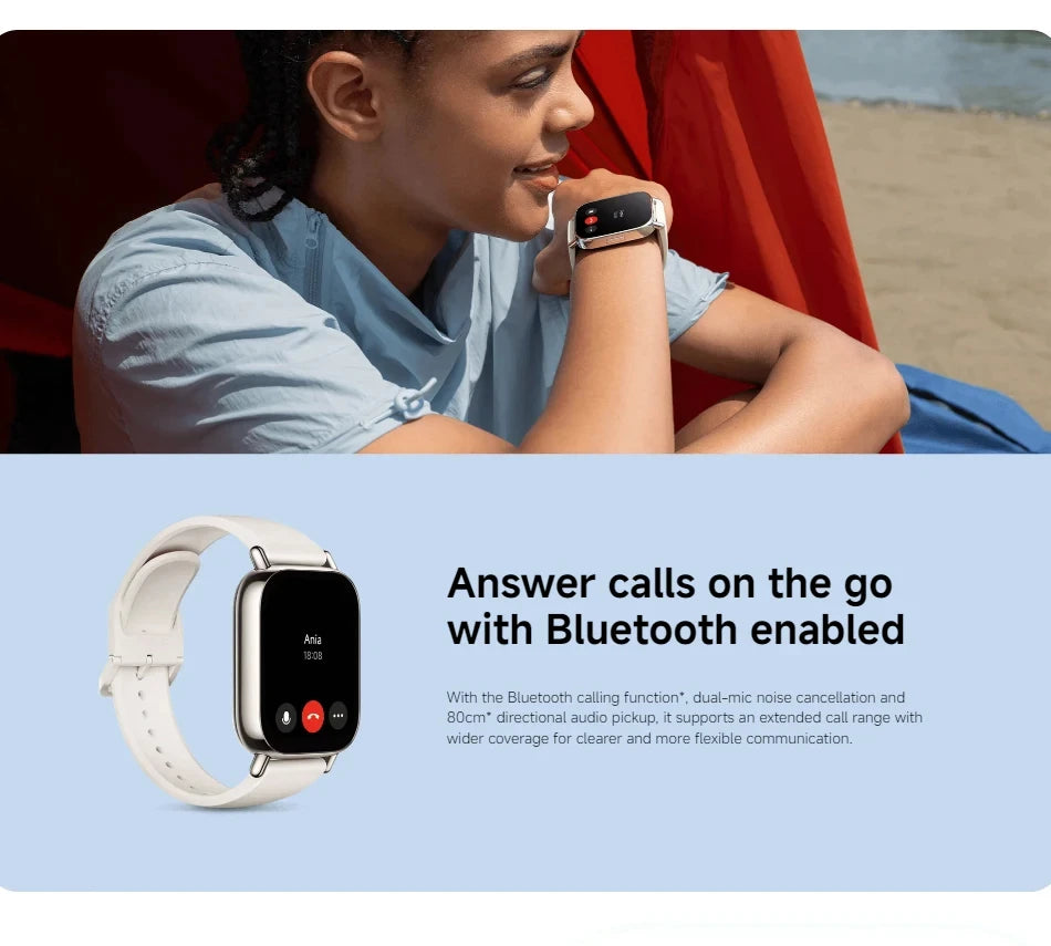 Xiaomi Redmi Watch 5 Lite – Appels Bluetooth, Écran AMOLED 1.96", Cardio & Fitness, 150 modes sportifs, GPS intégré, assistant vocal Alex