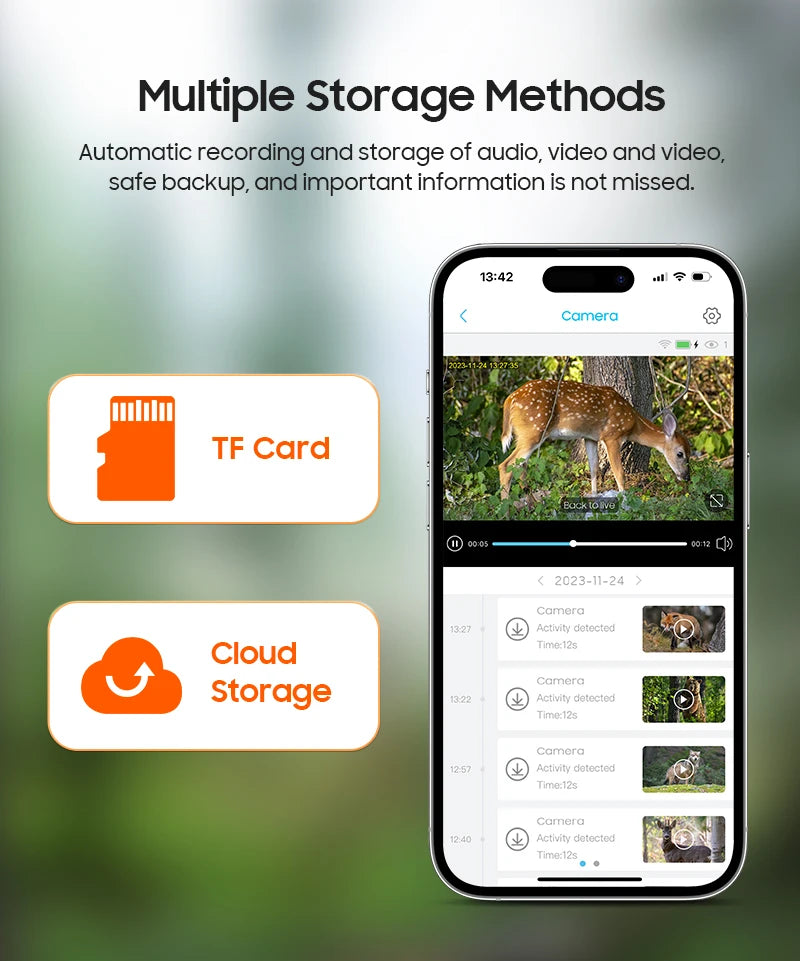 Caméra de surveillance extérieure INQMEGA 2K 4MP PTZ solaire – 4G/WiFi, vision 360°, camouflage animaux