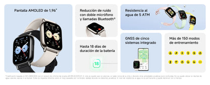 Xiaomi Redmi Watch 5 Lite – Appels Bluetooth, Écran AMOLED 1.96", Cardio & Fitness, 150 modes sportifs, GPS intégré, assistant vocal Alex