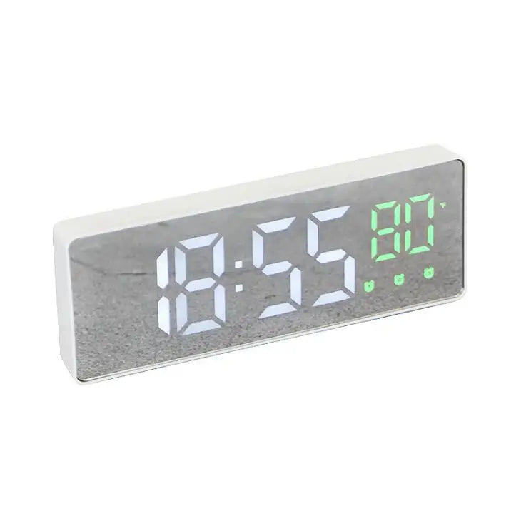 LED réveil numérique température Date affichage Snooze USB bureau miroir horloges LED pour la décoration du salon