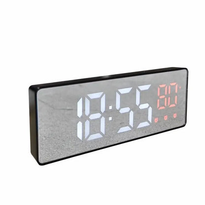 LED réveil numérique température Date affichage Snooze USB bureau miroir horloges LED pour la décoration du salon