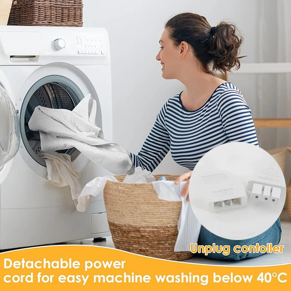 RUIANBAO couverture chauffante double contrôle – couverture électrique 160×140 cm, minuterie coussin chauffant 220 V, matelas thermique lit plus chaud