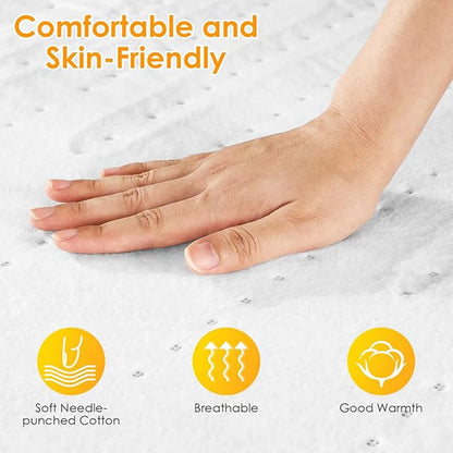 RUIANBAO couverture chauffante double contrôle – couverture électrique 160×140 cm, minuterie coussin chauffant 220 V, matelas thermique lit plus chaud