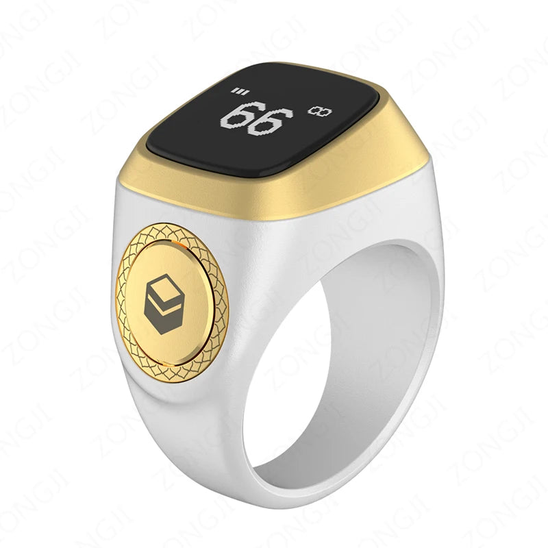 IQibla Smart Zikr Ring – Bague connectée de zikr, louange Tasbih, compteur électronique pour musulmans, heure de prière, rappel par vibration, étanche