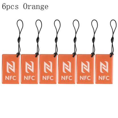 Étiquette de carte à puce rectangulaire Ntag213 CE, résine époxy, 13.56MHz, pack de 6 couleurs
