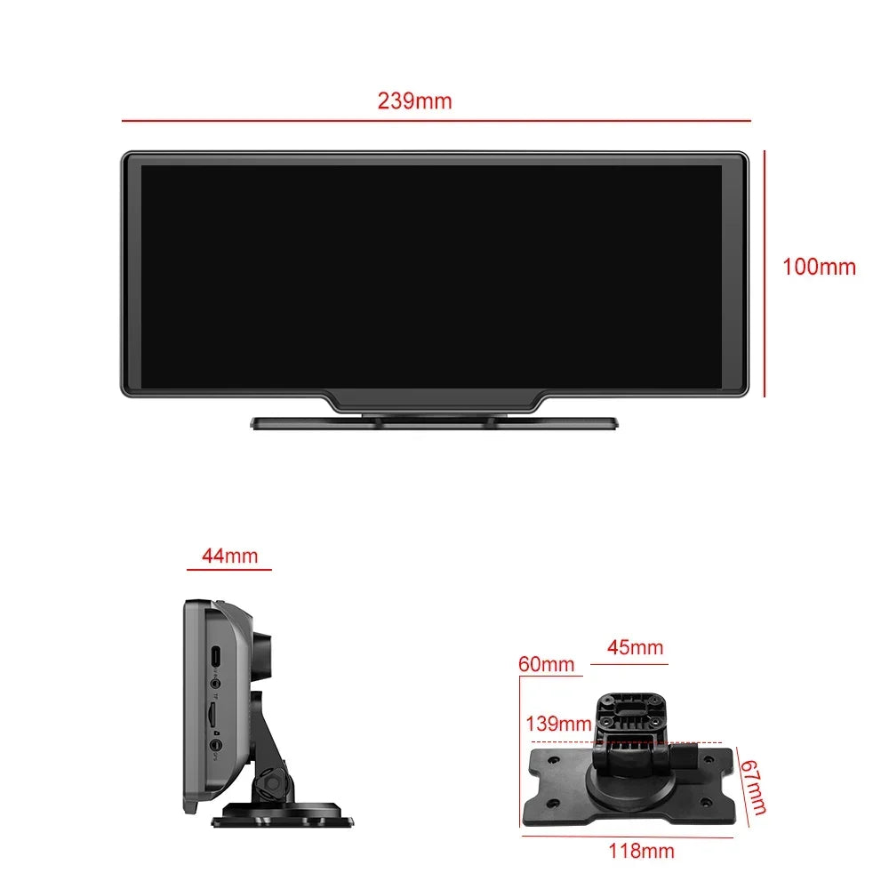 Écran Carplay Android Auto sans fil Srnubi 10.26” – 4K DVR tableau de bord, enregistreur double caméra, GPS