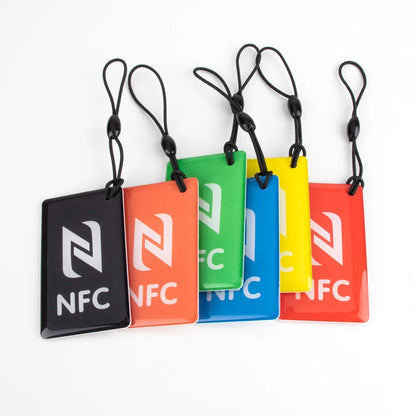 Étiquette de carte à puce rectangulaire Ntag213 CE, résine époxy, 13.56MHz, pack de 6 couleurs