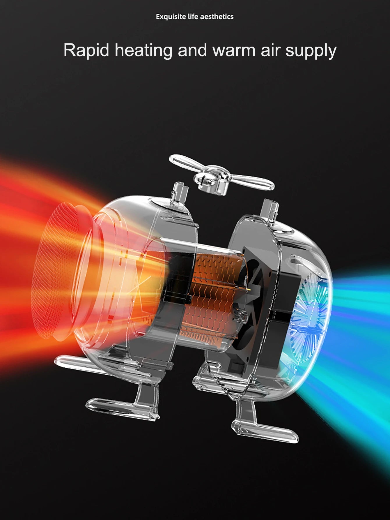 Radiateur soufflant Portable Enfichable, Design Compact et Silencieux