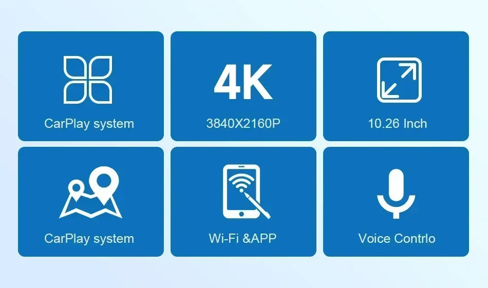 Écran Carplay Android Auto sans fil Srnubi 10.26” – 4K DVR tableau de bord, enregistreur double caméra, GPS