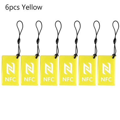 Étiquette de carte à puce rectangulaire Ntag213 CE, résine époxy, 13.56MHz, pack de 6 couleurs