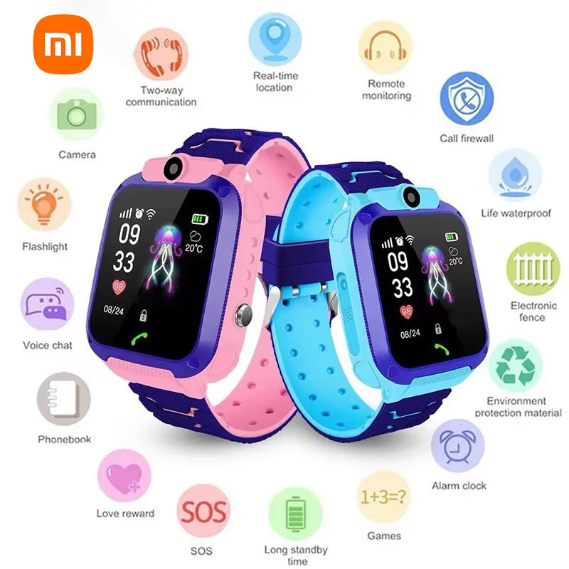 Montre intelligente enfants 4G Xiaomi – Appel, SOS, GPS, caméra, étanche, carte SIM, localisation, garçon/fille, cadeau 2026