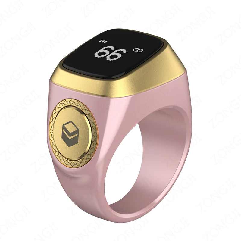 IQibla Smart Zikr Ring – Bague connectée de zikr, louange Tasbih, compteur électronique pour musulmans, heure de prière, rappel par vibration, étanche