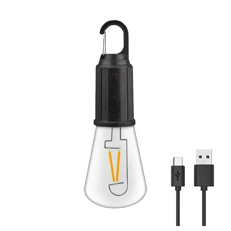 Lampes solaires LED pour Camping – Ampoules rechargeables USB, lampe à intensité variable avec crochets, lumière Vintage pour tente, lanterne, extérieur