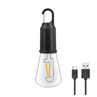 Lampes solaires LED pour Camping – Ampoules rechargeables USB, lampe à intensité variable avec crochets, lumière Vintage pour tente, lanterne, extérieur