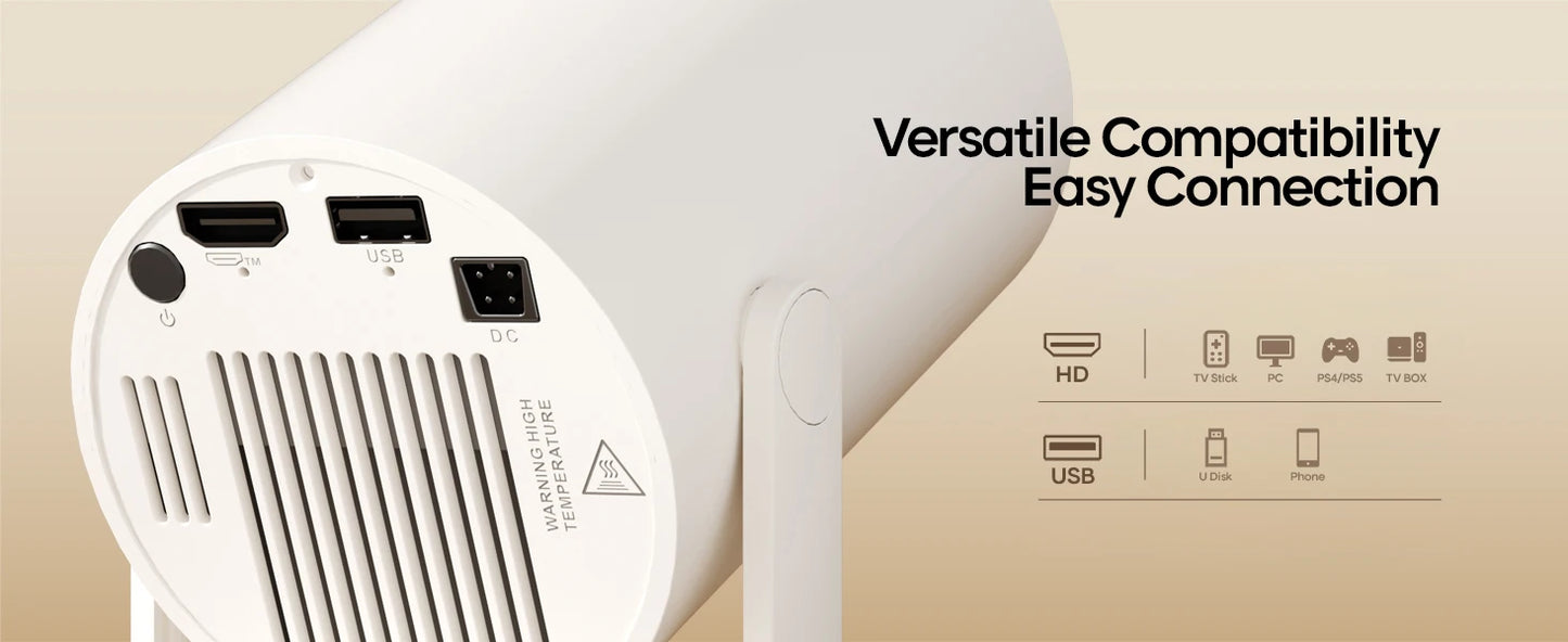 Projecteur magnétique 4K Android 11 HY300 Pro – Wifi6 290ANSI – Allwinner H713 – Bluetooth 5.0 – 1080P 1280×720P – Cinéma portable extérieur