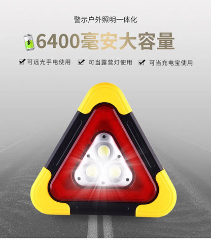 Trépied automobile panneau d’avertissement lumineux – Triangle réfléchissant LED – Feu de secours solaire véhicule – 2 tailles