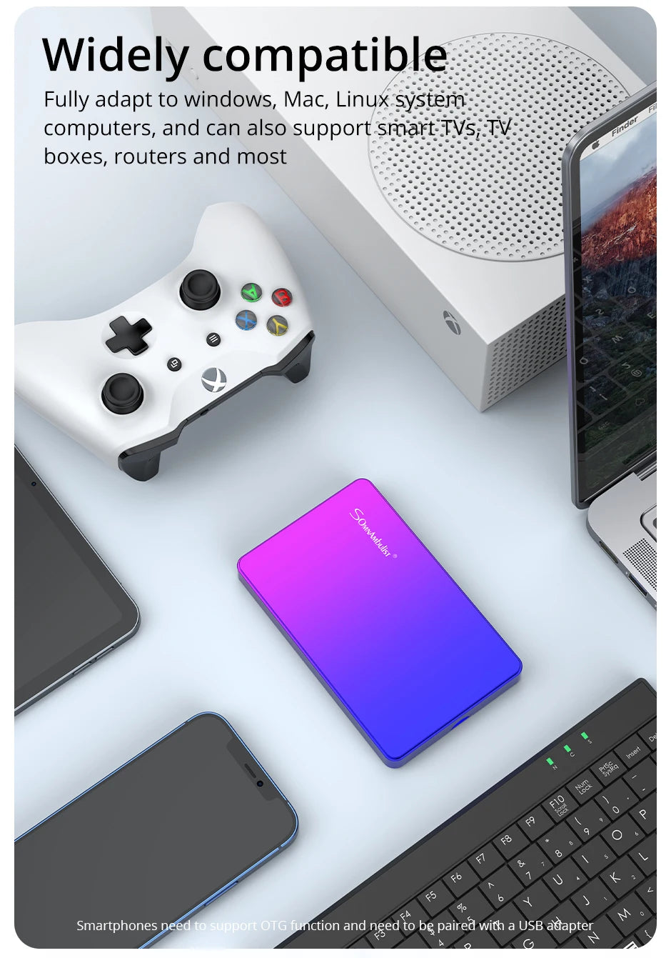 SomnAmbulist – Disque dur externe portable HDD 2,5 pouces – Capacités 250 Go, 320 Go, 500 Go, 1 To – USB 3.0 – Compatible PC, TV, PS4, Xbox, Laptop