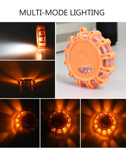 Balise LED magnétique d'urgence pour voiture – stroboscope avertisseur, lumière de sécurité, orange/bleu