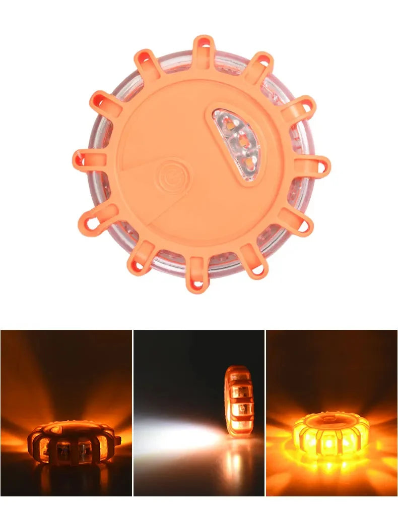 Balise LED magnétique d'urgence pour voiture – stroboscope avertisseur, lumière de sécurité, orange/bleu