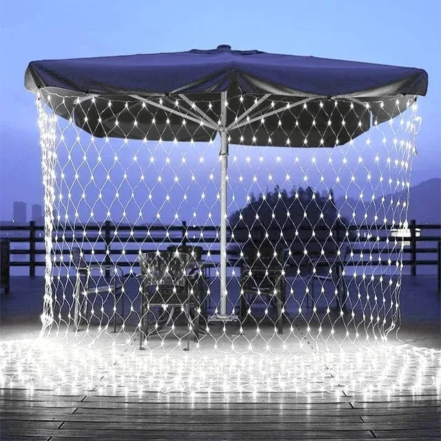 Rideau lumineux en maille LED – décoration extérieure/intérieure, guirlande féerique, Noël/mariage/fêtes
