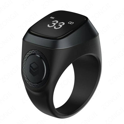 IQibla Smart Zikr Ring – Bague connectée de zikr, louange Tasbih, compteur électronique pour musulmans, heure de prière, rappel par vibration, étanche