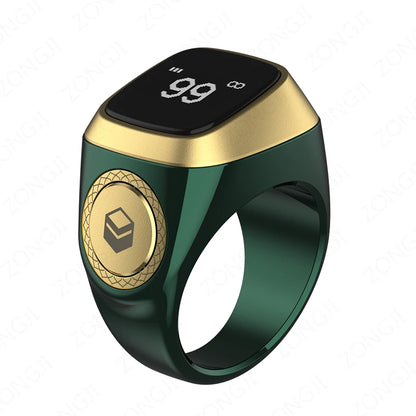 IQibla Smart Zikr Ring – Bague connectée de zikr, louange Tasbih, compteur électronique pour musulmans, heure de prière, rappel par vibration, étanche