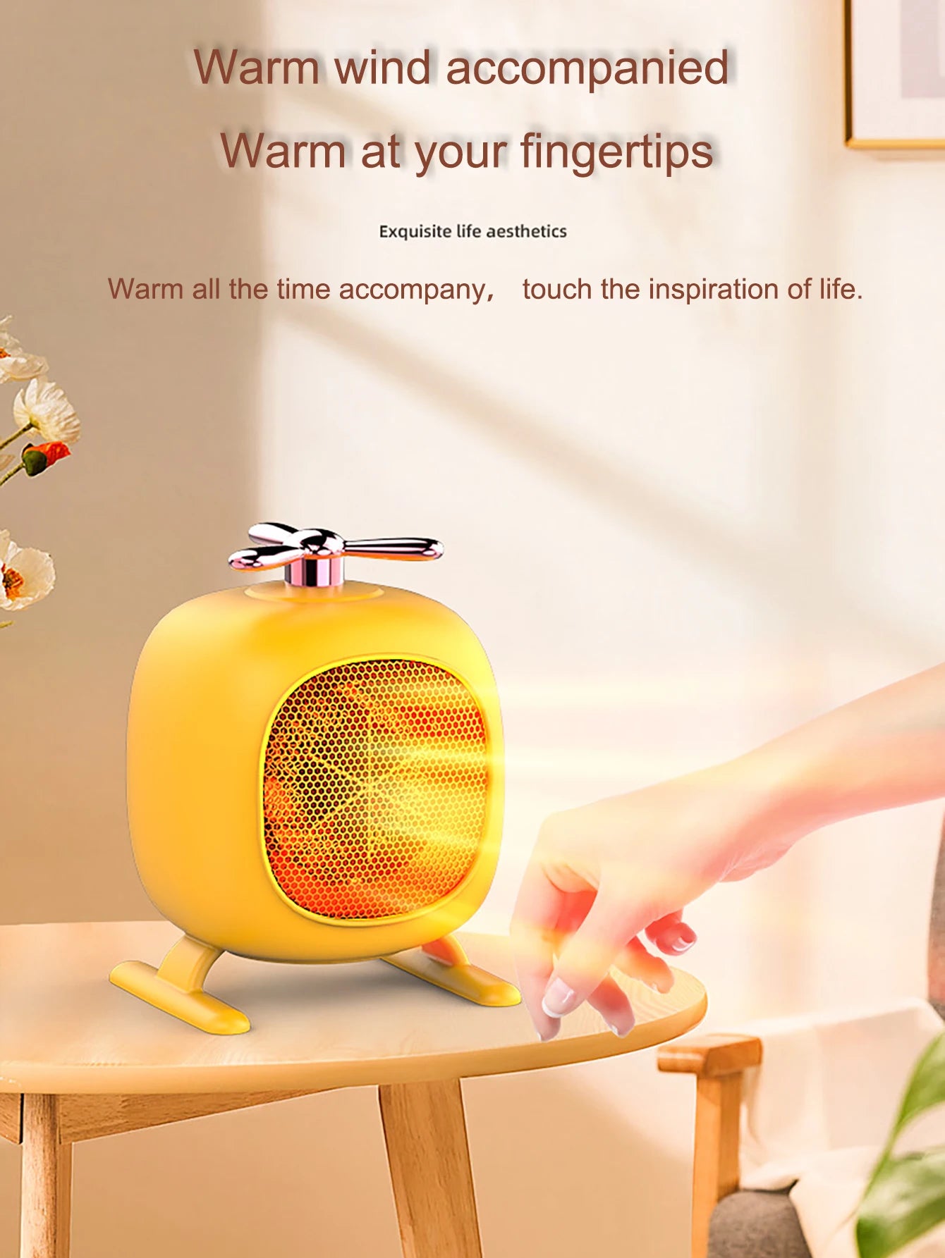 Radiateur soufflant Portable Enfichable, Design Compact et Silencieux