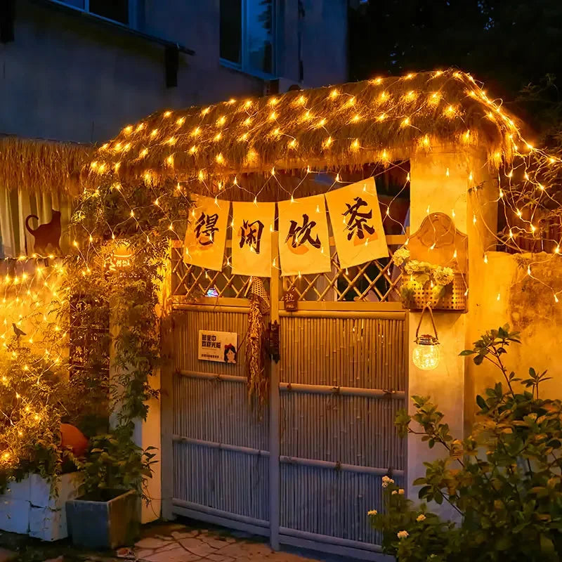 Rideau lumineux en maille LED – décoration extérieure/intérieure, guirlande féerique, Noël/mariage/fêtes