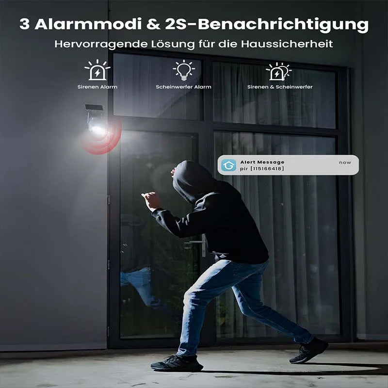 Caméra de surveillance extérieure WiFi ieGeek 2K PTZ – solaire, 360° couleur, détection humaine