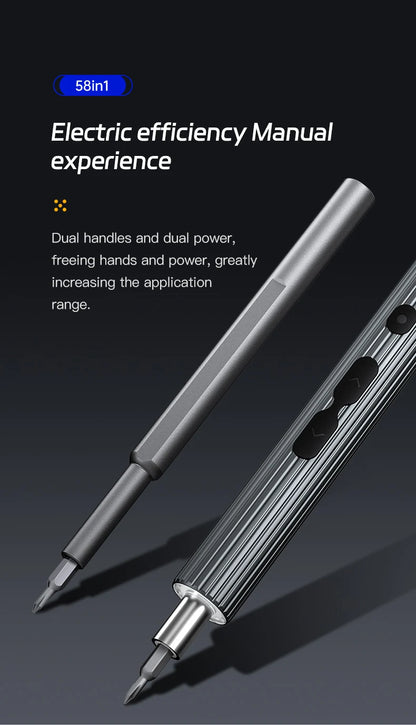 Kit Tournevis Électrique 58 en 1 Rechargeable – Ultra Précision, Réparation Express Smartphones, Montres & Appareils Xiaomi