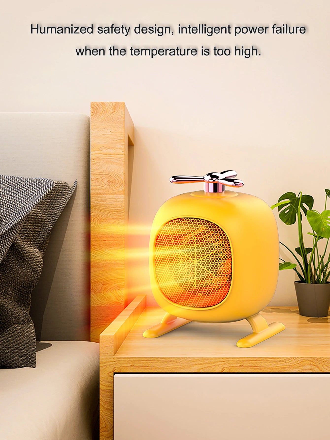 Radiateur soufflant Portable Enfichable, Design Compact et Silencieux