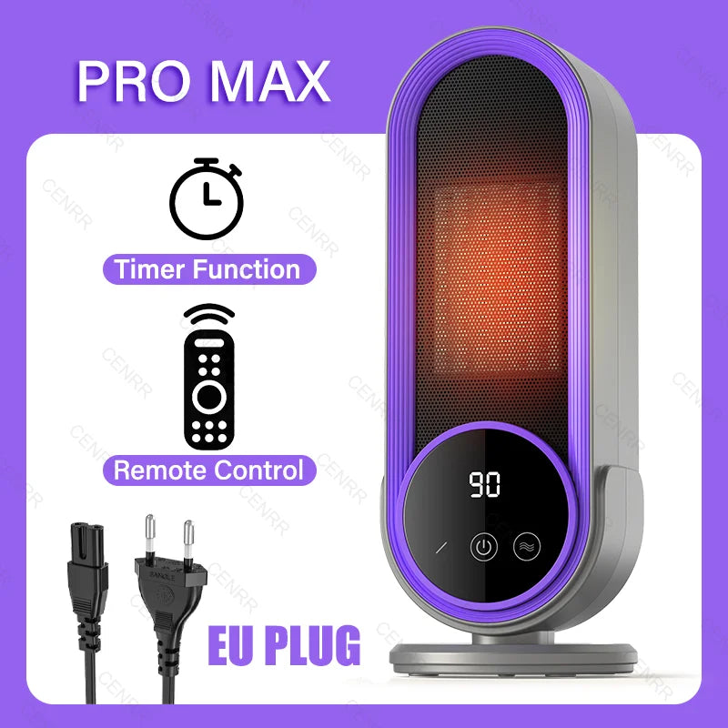 Radiateur Électrique Intelligent Portable 1200W PRO/PROMAX, Ventilateur Violet Bureau & Maison