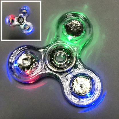 Fidget Spinner lumineux à LED – Jouet anti-stress Mini EDC, brille dans la nuit