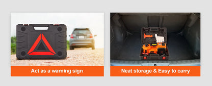 VEVOR Cric Hydraulique Électrique 5 T 12 V DC – Cric de voiture automatique avec lampe LED et gonfleur de pneus intégré, coffret dépannage pour berlines, SUV et petits utilitaires