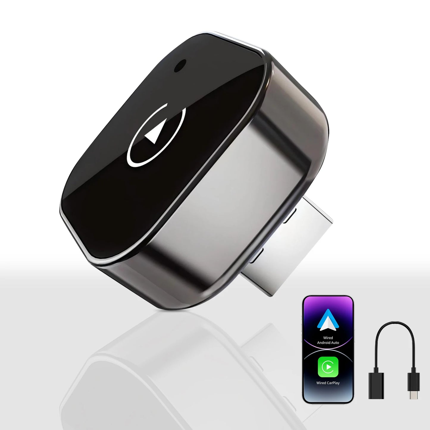 Adaptateur CarPlay sans fil Pionray 2 en 1 – Android Auto, WiFi 5Ghz, USB type-C/USB Plug & Play