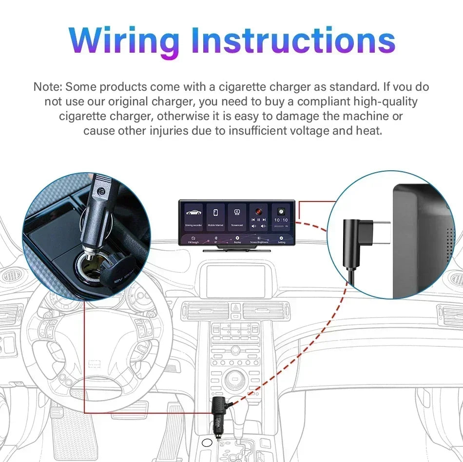 Écran Carplay Android Auto sans fil Srnubi 10.26” – 4K DVR tableau de bord, enregistreur double caméra, GPS