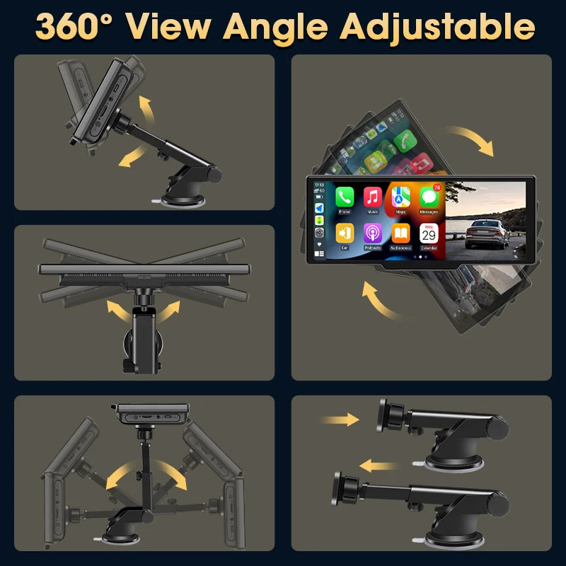 Écran Carplay Android Auto sans fil Srnubi 10.26” – 4K DVR tableau de bord, enregistreur double caméra, GPS