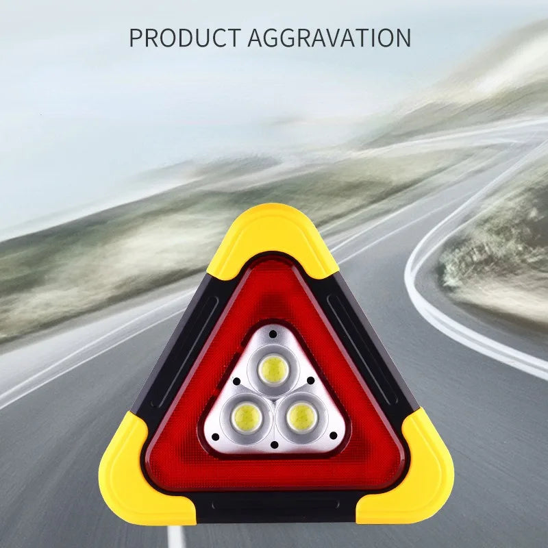 Trépied automobile panneau d’avertissement lumineux – Triangle réfléchissant LED – Feu de secours solaire véhicule – 2 tailles