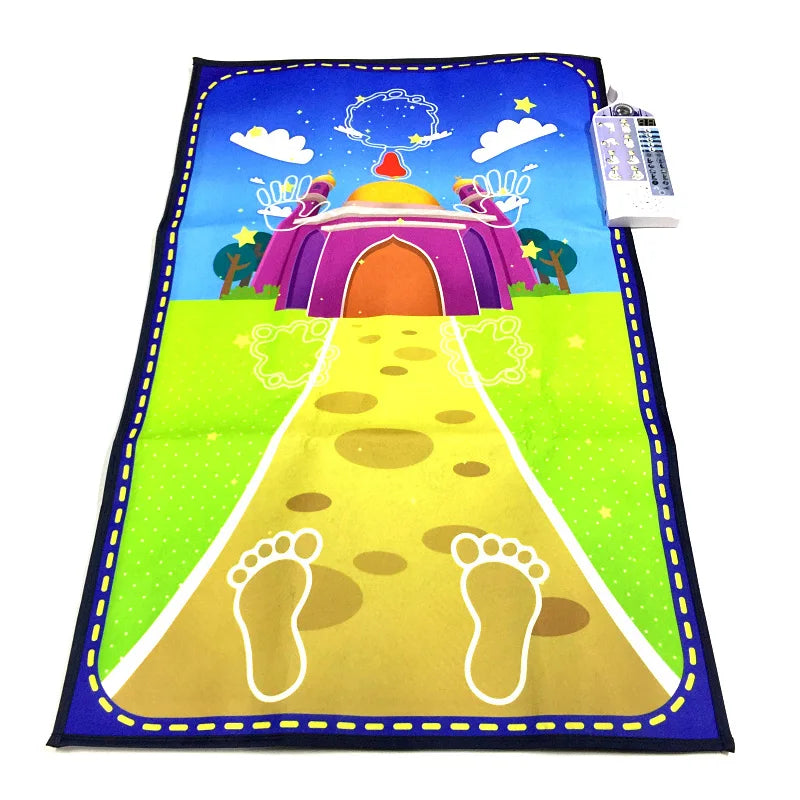 Tapis de prière parlant pour enfants – Tapis interactif éducatif musulman, couverture électronique Salah, apprentissage prières