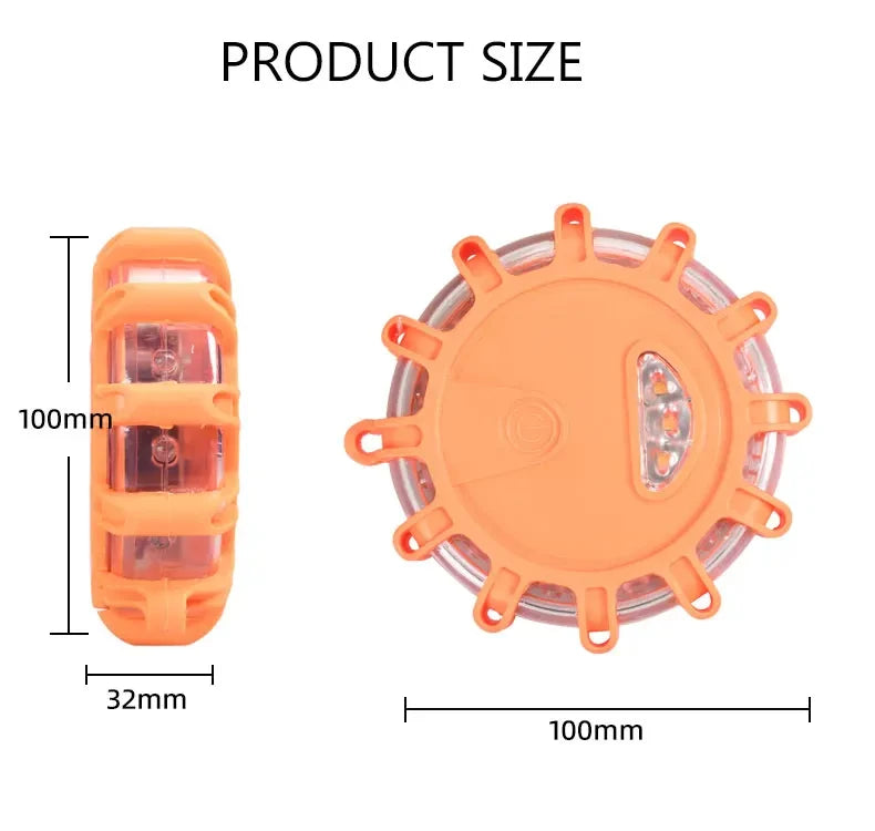 Balise LED magnétique d'urgence pour voiture – stroboscope avertisseur, lumière de sécurité, orange/bleu