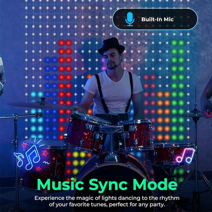 Rideau lumineux LED intelligent, 1 ou 2 pièces – guirlande féerique connectée, synchronisation musique & DIY, étanche