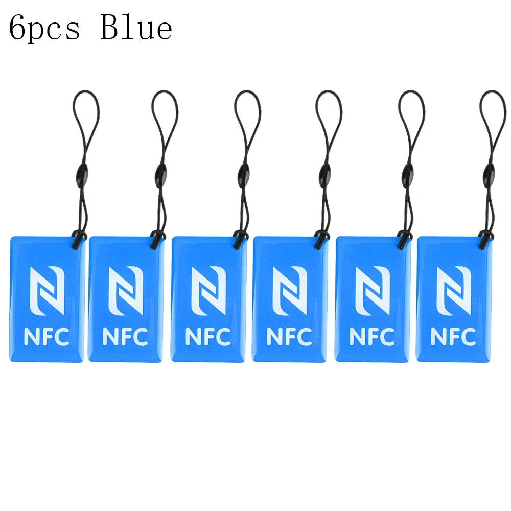 Étiquette de carte à puce rectangulaire Ntag213 CE, résine époxy, 13.56MHz, pack de 6 couleurs