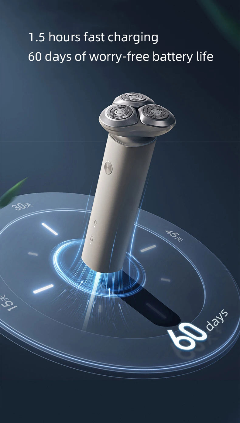 Rasoir électrique Xiaomi Mijia S101 étanche – rasage sec/humide, lame améliorée, tondeuse à barbe